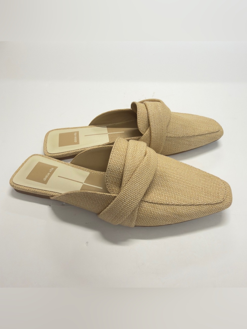 Dolce Vita Clarice Beige Woven Knot Mules - Size 7 - Picture 4 of 12